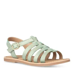 Sandales VERT Fille CUIR Boucle