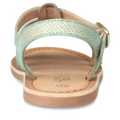 Sandales VERT Fille CUIR Boucle