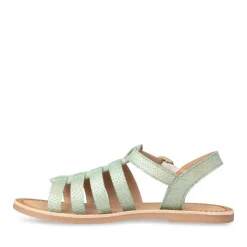 Sandales VERT Fille CUIR Boucle