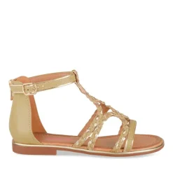 Sandales VERT Fille Motif Tressé Fermeture éclair