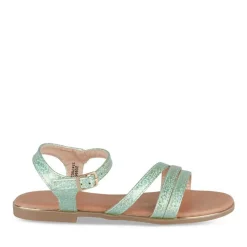 Sandales VERT Fille Motif Uni Boucle
