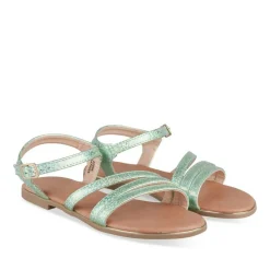 Sandales VERT Fille Motif Uni Boucle