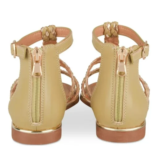 Sandales VERT Fille Motif Tressé Fermeture éclair