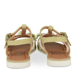 Sandales VERT Fille Motif Fleuri Boucle