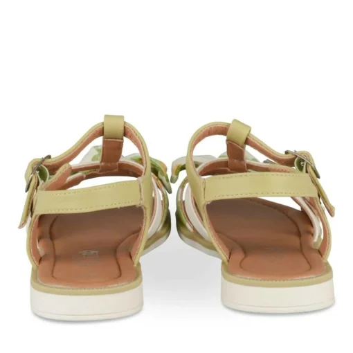 Sandales VERT Fille Motif Fleuri Boucle