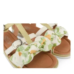 Sandales VERT Fille Motif Fleuri Boucle