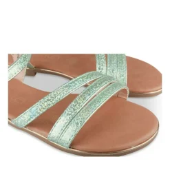 Sandales VERT Fille Motif Uni Boucle