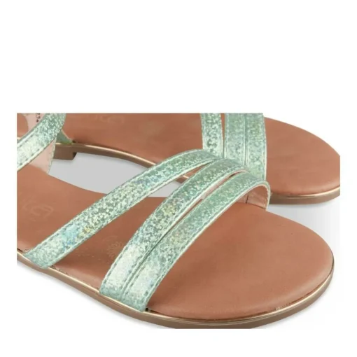 Sandales VERT Fille Motif Uni Boucle
