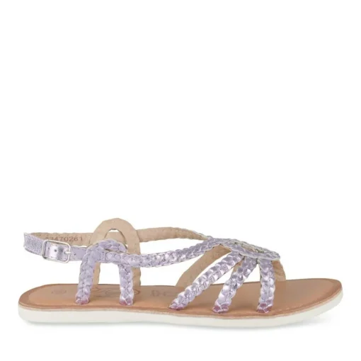 Sandales VIOLET Fille CUIR Motif Tressé Boucle