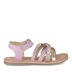 Sandales VIOLET Fille CUIR Motif Tressé Scratch