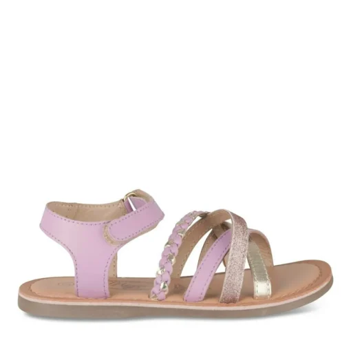 Sandales VIOLET Fille CUIR Motif Tressé Scratch