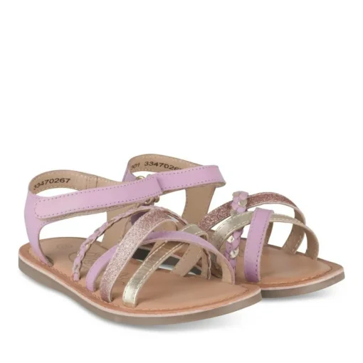 Sandales VIOLET Fille CUIR Motif Tressé Scratch