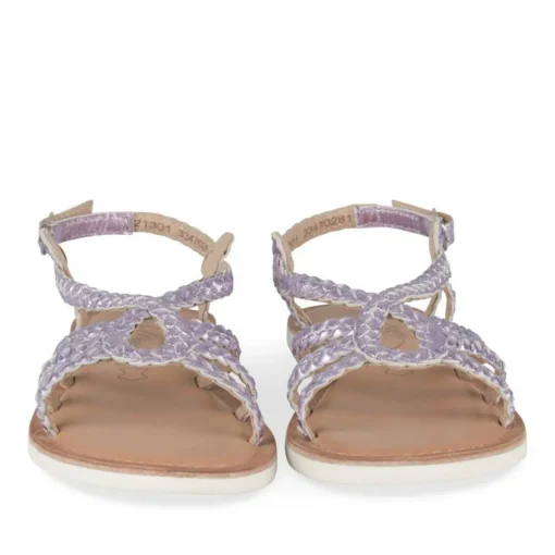 Sandales VIOLET Fille CUIR Motif Tressé Boucle