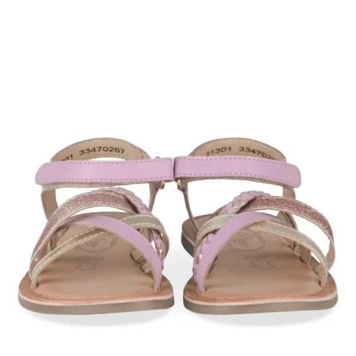 Sandales VIOLET Fille CUIR Motif Tressé Scratch