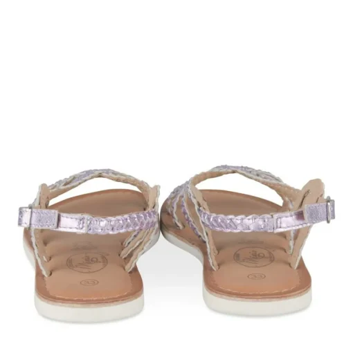 Sandales VIOLET Fille CUIR Motif Tressé Boucle