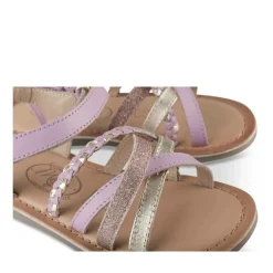 Sandales VIOLET Fille CUIR Motif Tressé Scratch