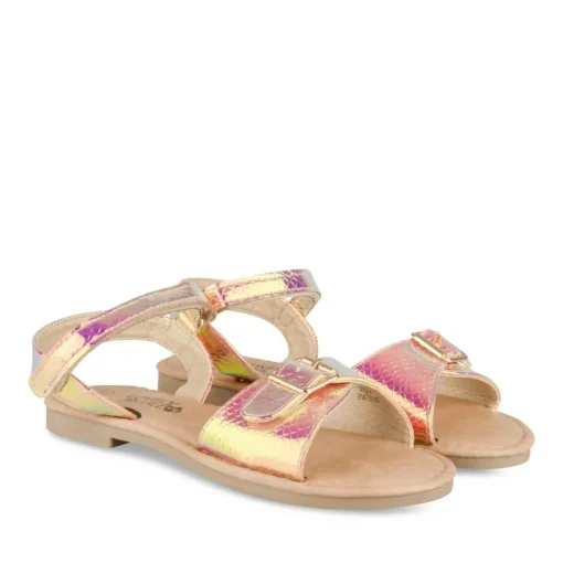 Sandales VIOLET Fille Motif Iridescent Scratch