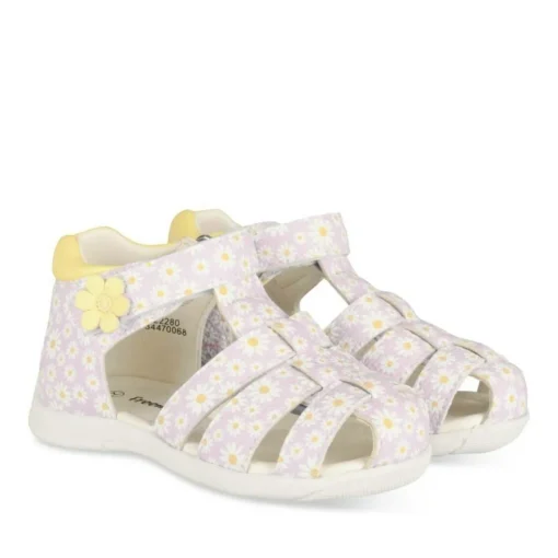 Sandales VIOLET Fille Motif Fleuri Scratch