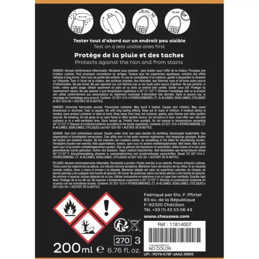 Spray Imperméabilisant Incolore 200ml CHAUSSEA