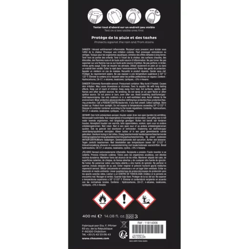Spray Imperméabilisant Incolore 400ml CHAUSSEA