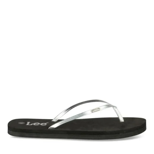 Tongs ARGENT Femme Motif Uni A Enfiler