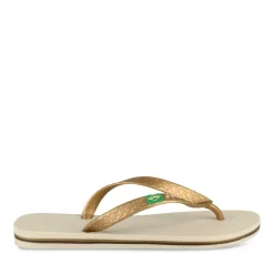Tongs BEIGE Femme Motif Uni A Enfiler