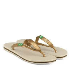 Tongs BEIGE Femme Motif Uni A Enfiler