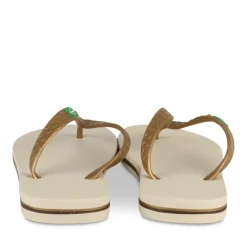 Tongs BEIGE Femme Motif Uni A Enfiler