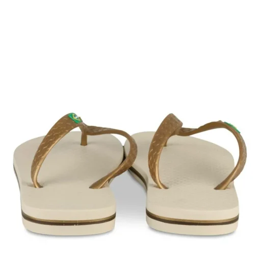 Tongs BEIGE Femme Motif Uni A Enfiler