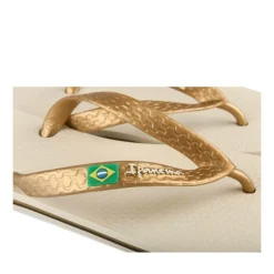 Tongs BEIGE Femme Motif Uni A Enfiler