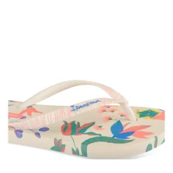 Tongs BEIGE Femme Motif Uni A Enfiler