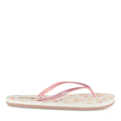 Tongs BLANC Femme Motif Uni A Enfiler