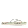 Tongs BLANC Femme Motif Uni A Enfiler