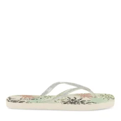Tongs BLANC Femme Motif Uni A Enfiler