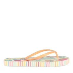 Tongs BLANC Femme Motif Uni A Enfiler