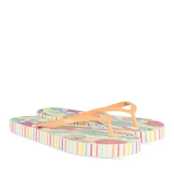 Tongs BLANC Femme Motif Uni A Enfiler