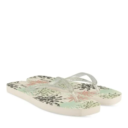 Tongs BLANC Femme Motif Uni A Enfiler