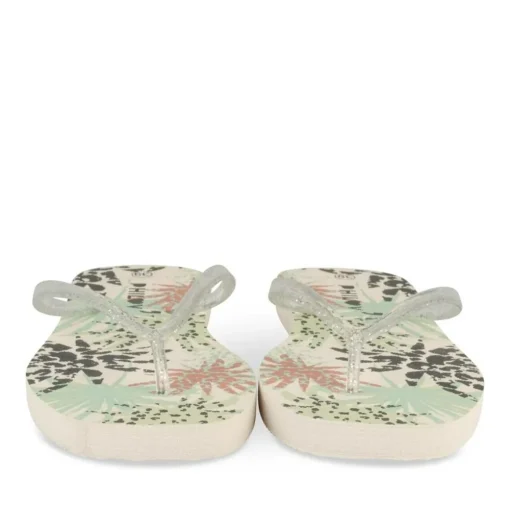 Tongs BLANC Femme Motif Uni A Enfiler