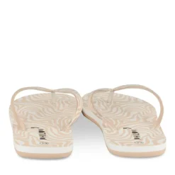 Tongs BLANC Femme Motif Uni A Enfiler