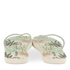 Tongs BLANC Femme Motif Uni A Enfiler