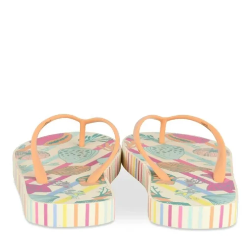 Tongs BLANC Femme Motif Uni A Enfiler