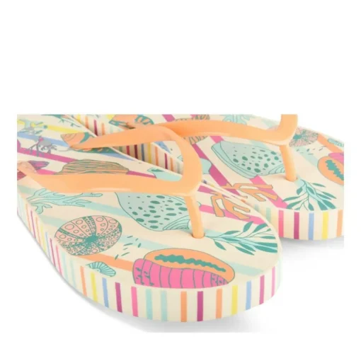 Tongs BLANC Femme Motif Uni A Enfiler