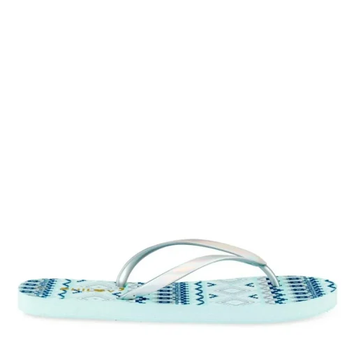 Tongs BLEU Femme Motif Uni A Enfiler