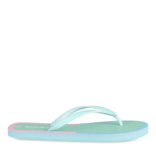 Tongs BLEU Femme Motif Uni A Enfiler