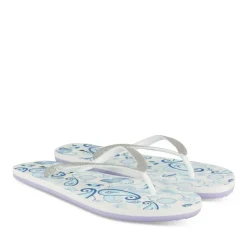 Tongs BLEU Femme Motif Uni A Enfiler