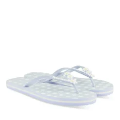 Tongs BLEU Femme Motif Uni A Enfiler