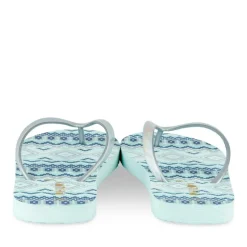 Tongs BLEU Femme Motif Uni A Enfiler