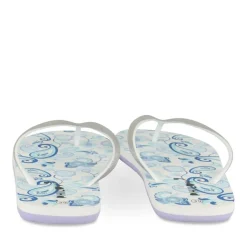 Tongs BLEU Femme Motif Uni A Enfiler