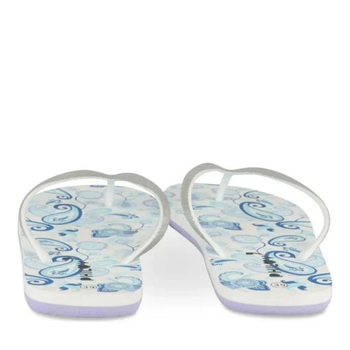 Tongs BLEU Femme Motif Uni A Enfiler