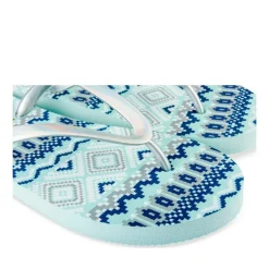 Tongs BLEU Femme Motif Uni A Enfiler